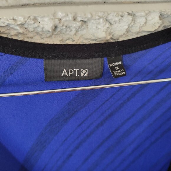 Apt 9 Womens Dress 1X Plus Sheath Sleeveless Blue Black Stripe STR78XE - Picture 9 of 11